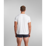 Men’s modal crew neck tee White back view smooth tag-free comfort