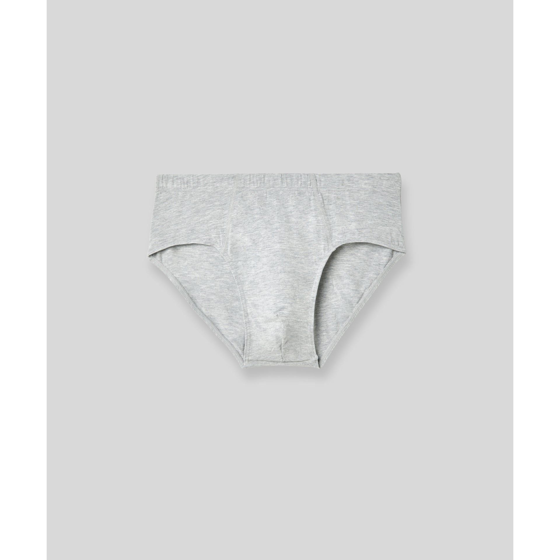 Grey modal brief underwear front view on gray background