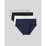 Stacked Micro Modal Briefs 4 Pack - Grey, Black, White, and Navy