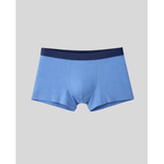 Blue boxer briefs with a dark blue waistband .   Soft comfortable and durable