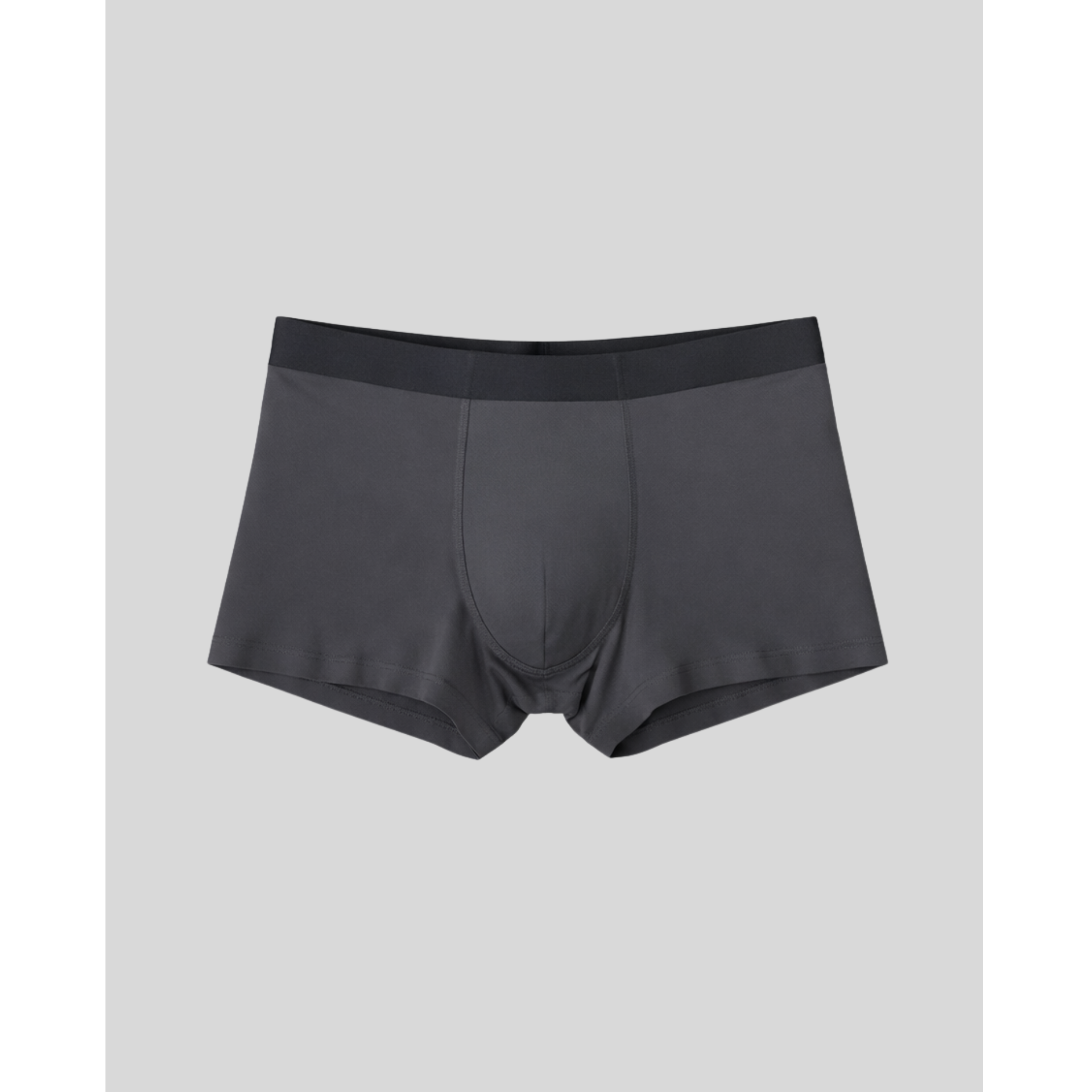 Gray boxer briefs featureing micro modal trunks for men